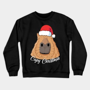 Capy or Huppy Christmas Capybara Holidays Santa Design Crewneck Sweatshirt